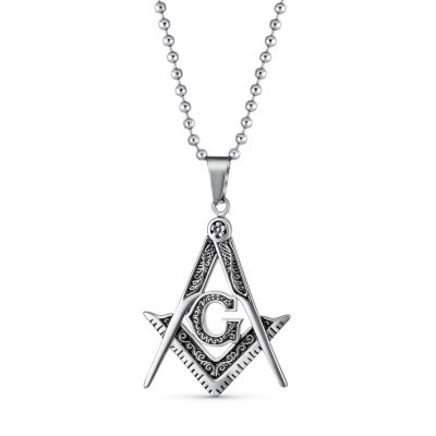 thumbnail image 2 of Past Master Square Compass Masonic Pendant Necklace – Freemason Lodge Jewelry 2 of 5