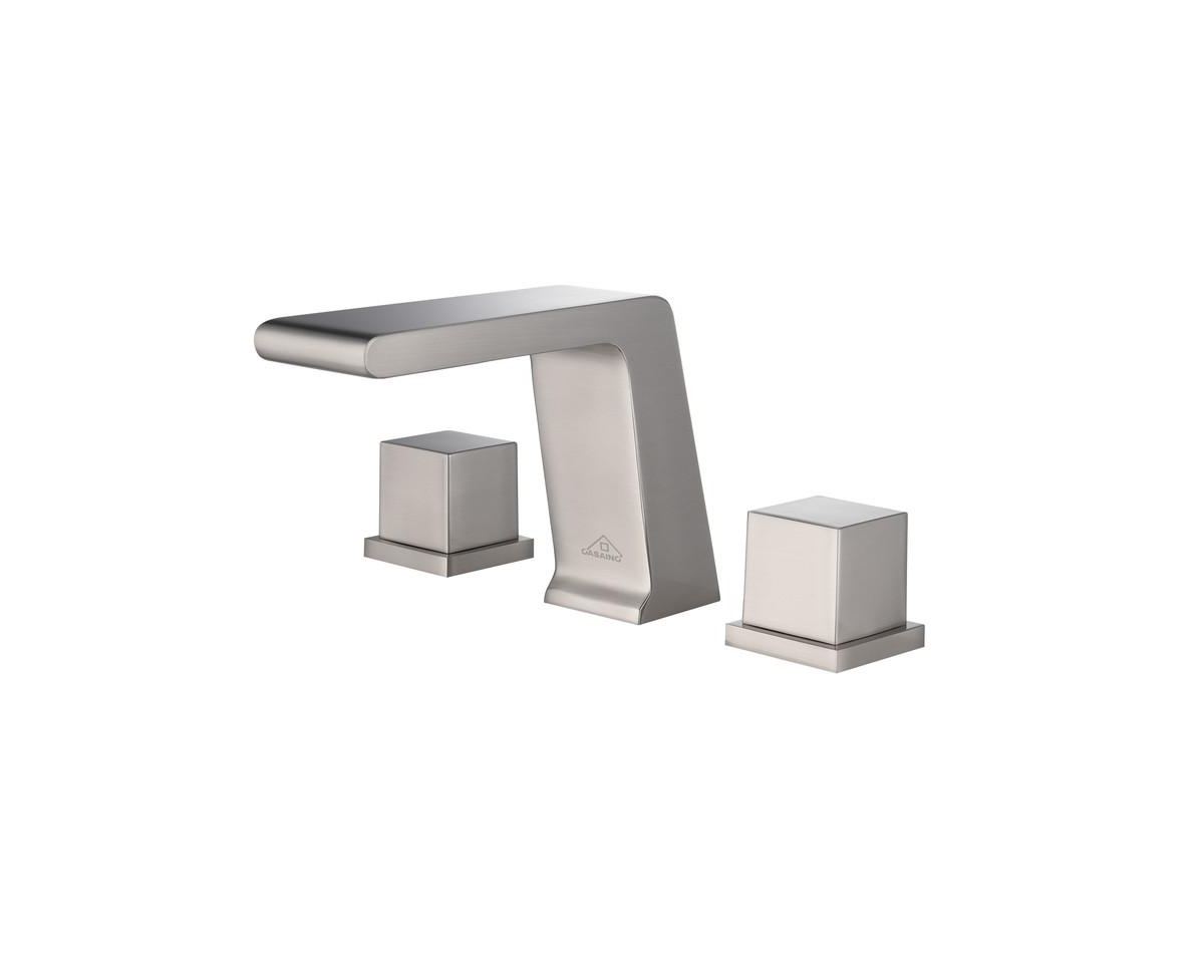 Widespread Faucet 2-Handle Bathroom Faucet with 3 Holes - Brushed nickel
