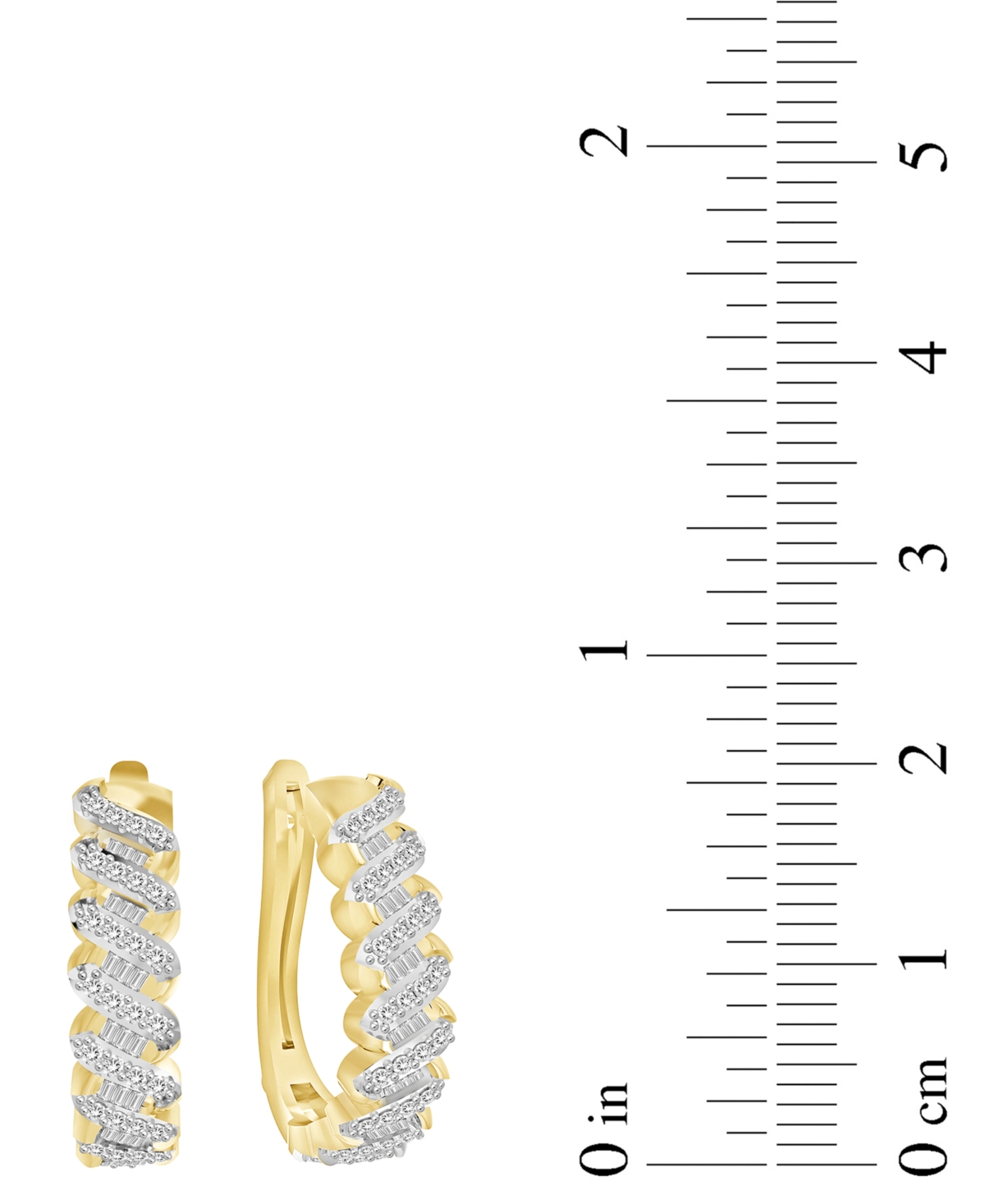 Macy's Diamond Oval Hoop Earrings (1/2 Ct. T.w.) In 14k Yellow Gold In Yellow Gold