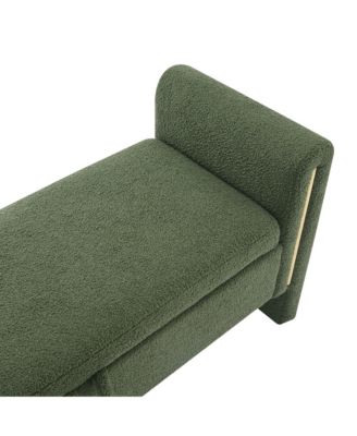 Modern Teddy Bed End Bench with Storage and Arms, Upholstered Foot Rest Stool, Comfy Vanity Bench