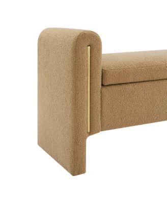 Modern Teddy Bed End Bench with Storage and Arms, Upholstered Foot Rest Stool, Comfy Vanity Bench