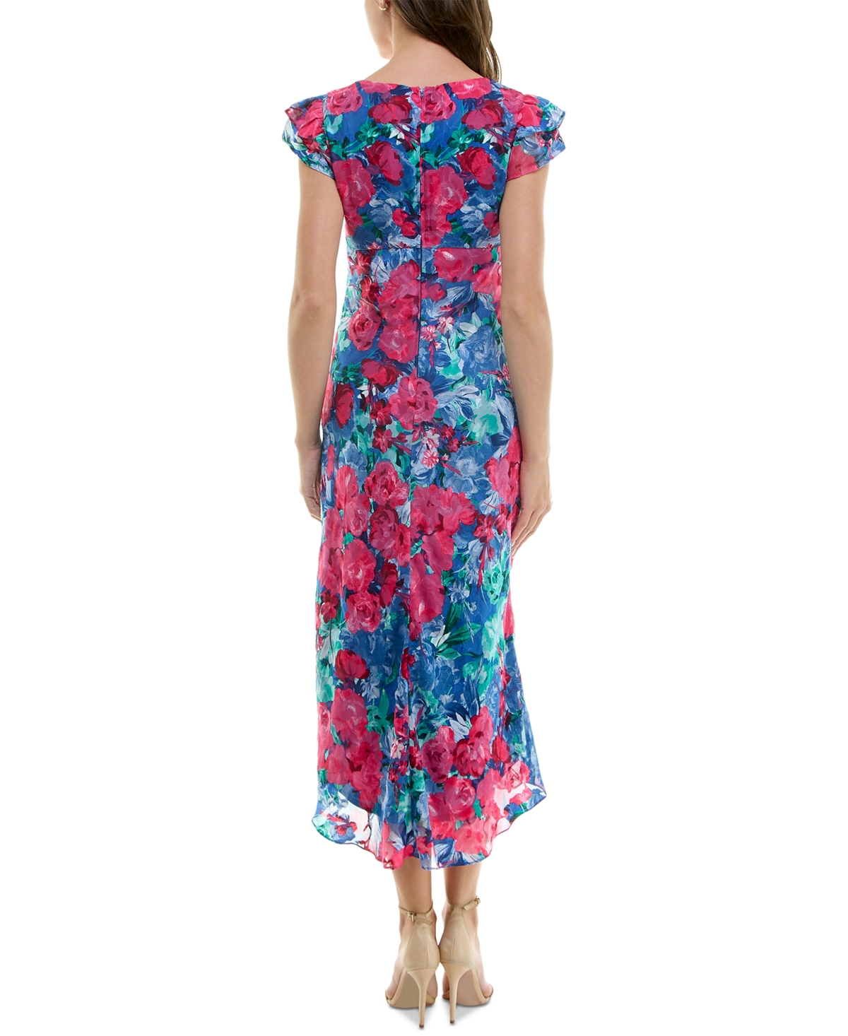 BCX JUNIORS' FLORAL JACQUARD MIDI BODYCON DRESS 