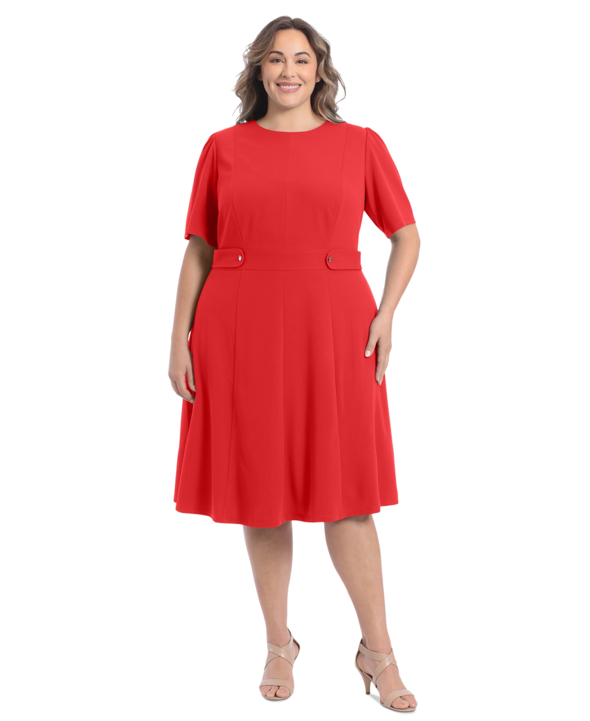 Plus Size Fit & Flare Scuba Crepe Midi Dress - Legion Blue