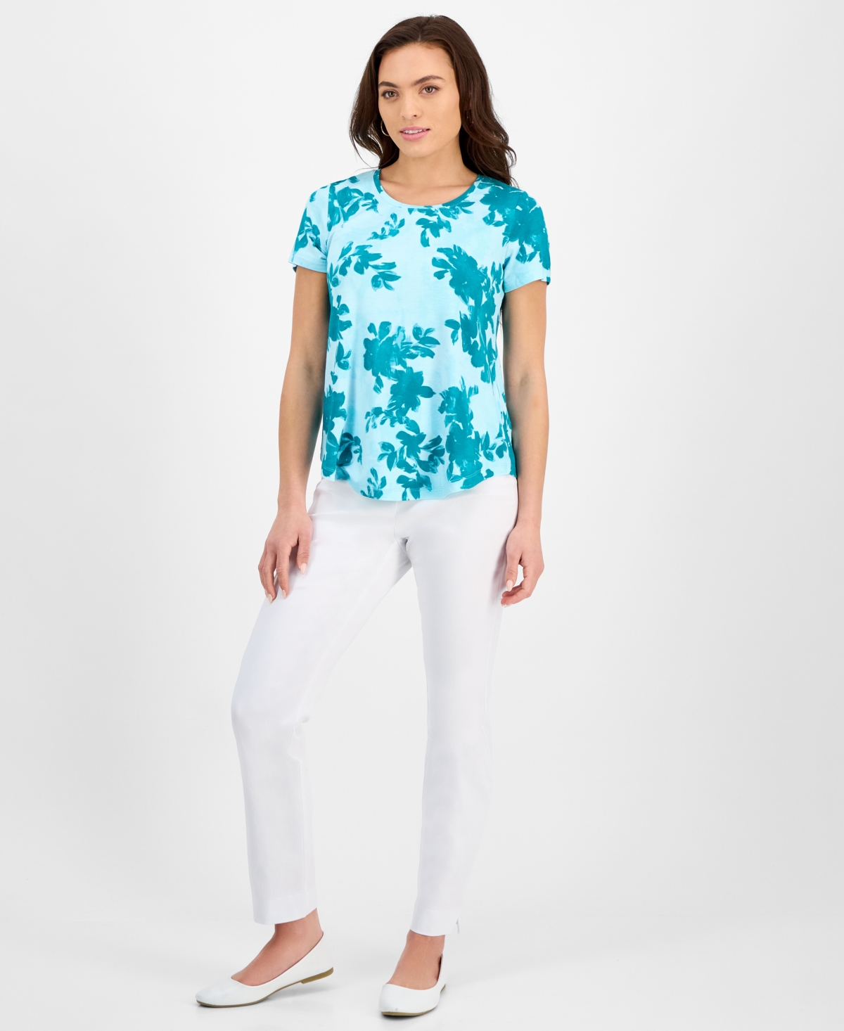 JM COLLECTION PETITE SHORT-SLEEVE TEE, EXCLUSIVELY AT MACY'S 