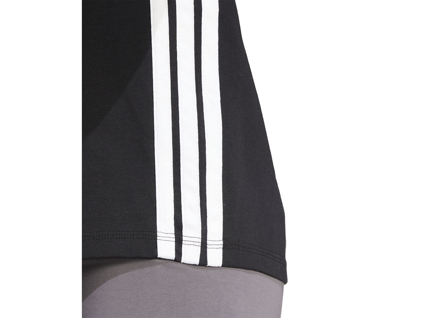 Женская футболка adidas Essentials 3-Stripes Cotton, цвет: Чёрный / Белый — фото 7