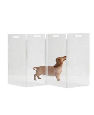Clear Freestanding Pet Gate Zig Zag