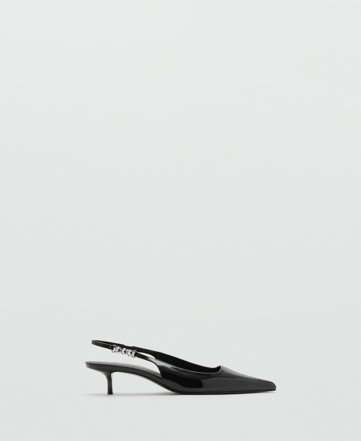 Mango Women's Rhinestone Detail Kitten Shoes In Black