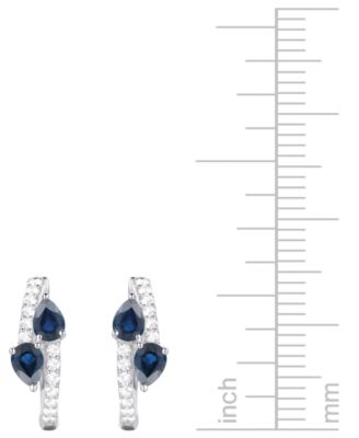 Sapphire, Ruby or Emerald (3/4 ct. t.w.) & Diamond (1/5 ct. t.w.) Bypass Hoop Earrings in 14k Gold or White Gold