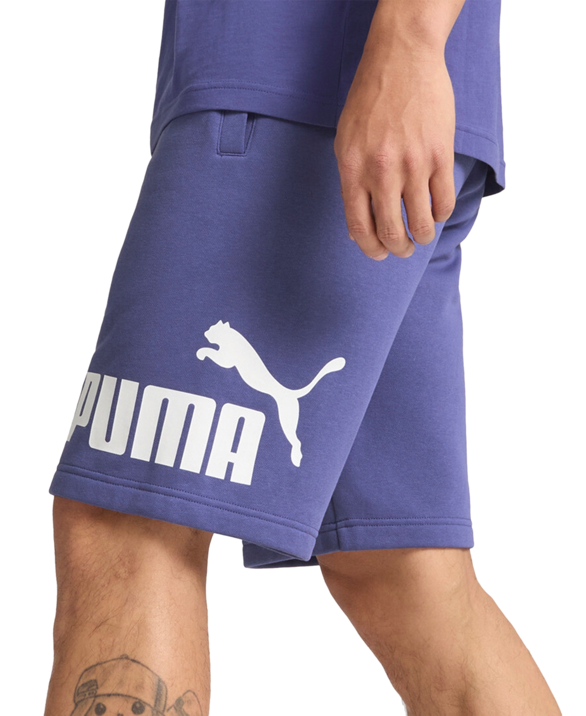 Puma Men's Logo Drawstring Shorts In Blue - 946