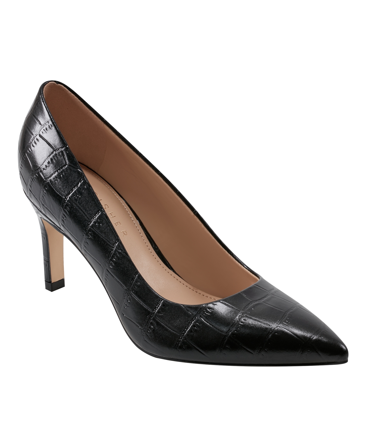 Marc Fisher Ltd Genni Pointed Toe Pump In Black Croco