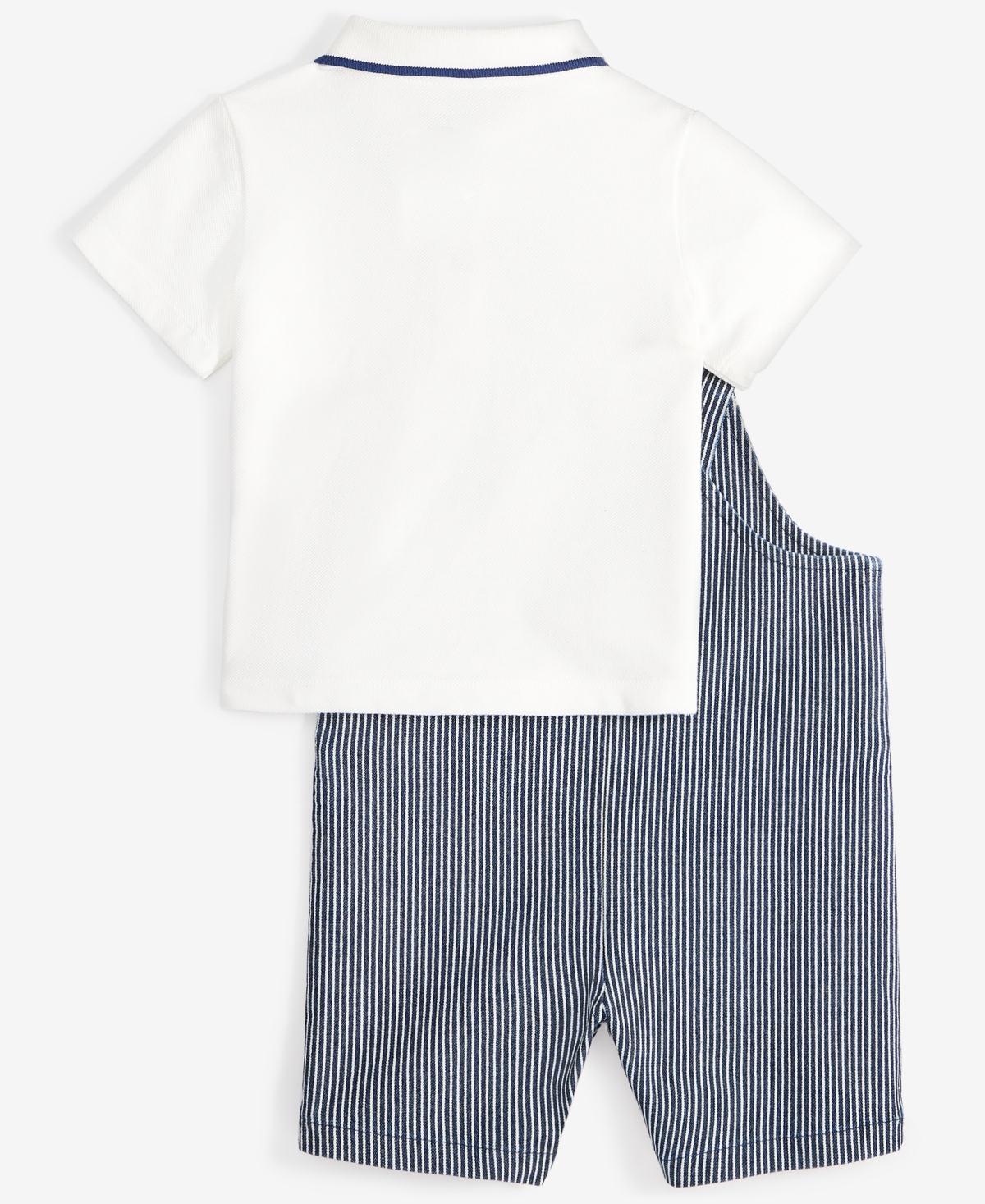 First Impressions Baby Boys Polo Shirt & Striped Shortall, 2 Piece Set, Exclusively at Macy's