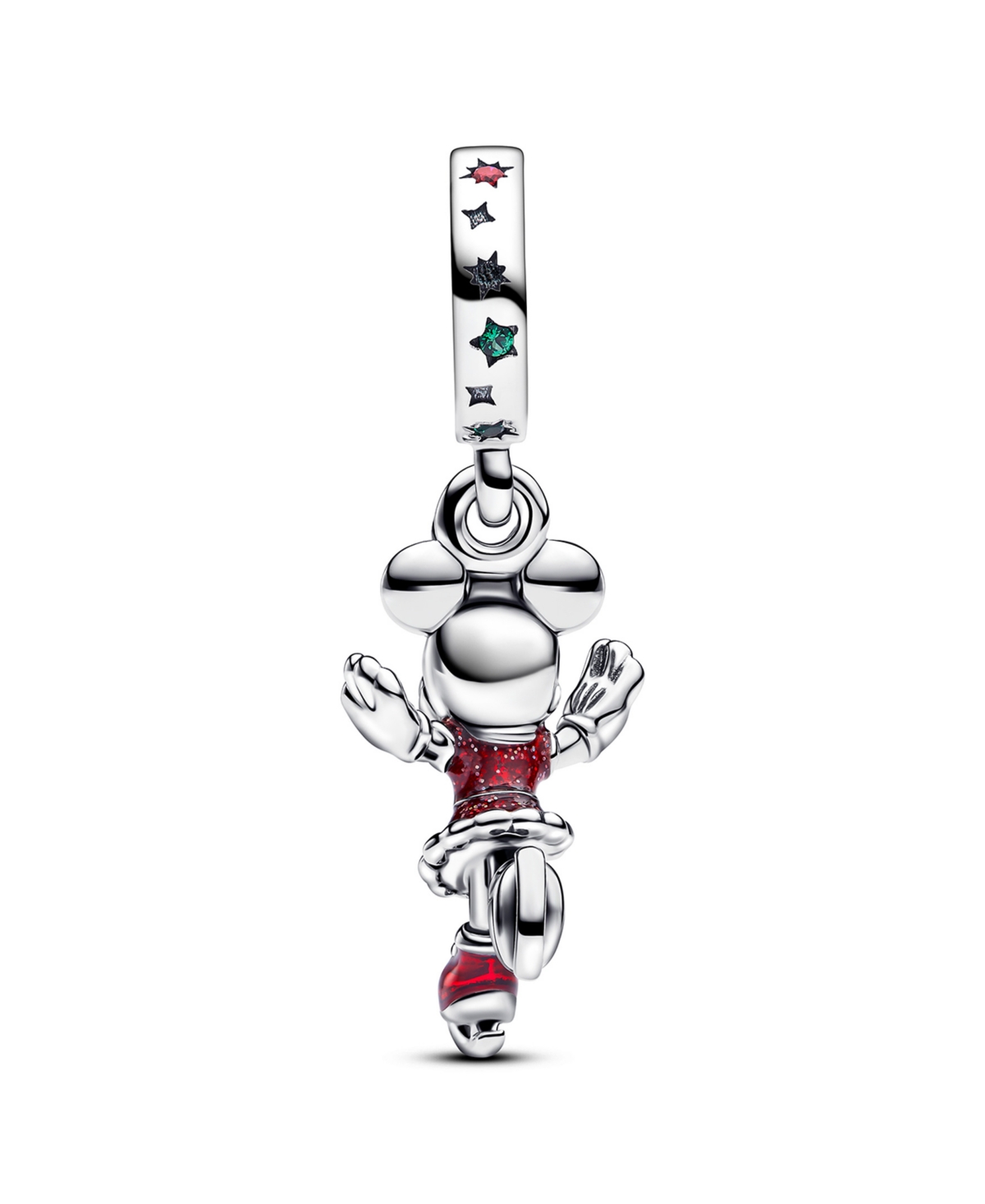 Pandora Minnie Mouse Ice Skating Dangle Charm In Sterling Silver