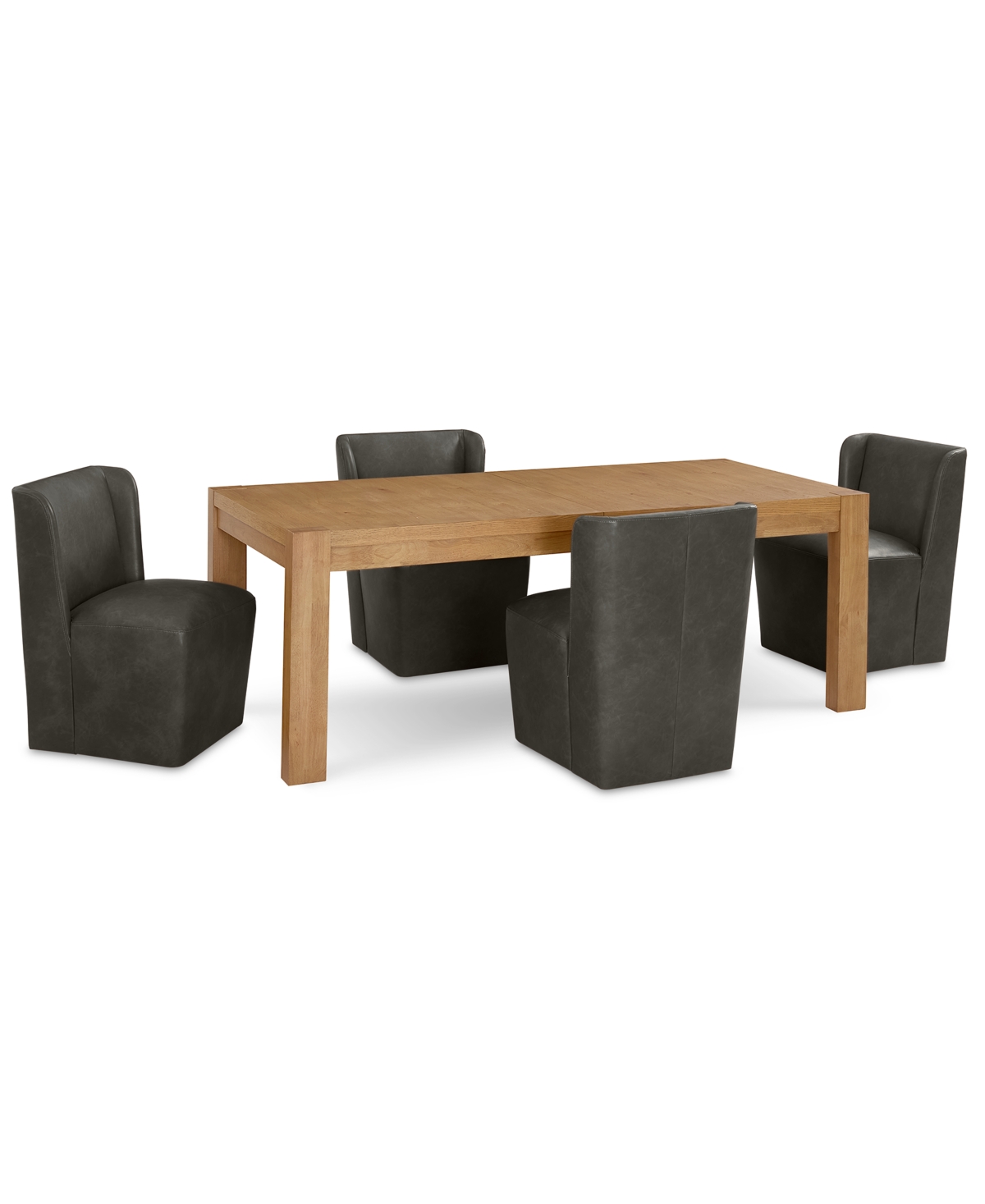Macy's 5 Pc. Dining Set (davie Rectangular Table & 4 Seham Chairs), Created For  In Slate