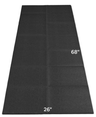 Foldable Rubber Treadmill Mat, Non-Slip Walking Pad Mats, High Resilience Floor Protector for Home Fitness, Bike Gym Mat, 68" * 25.6"