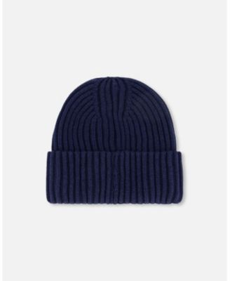 Kids Unisex Cuffed Knit Hat Navy Blue - Toddler|Child