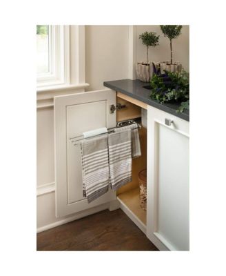 Pullout Dish Towel Bar Under Kitchen Cabinet 3 Prong, White, 563-47
