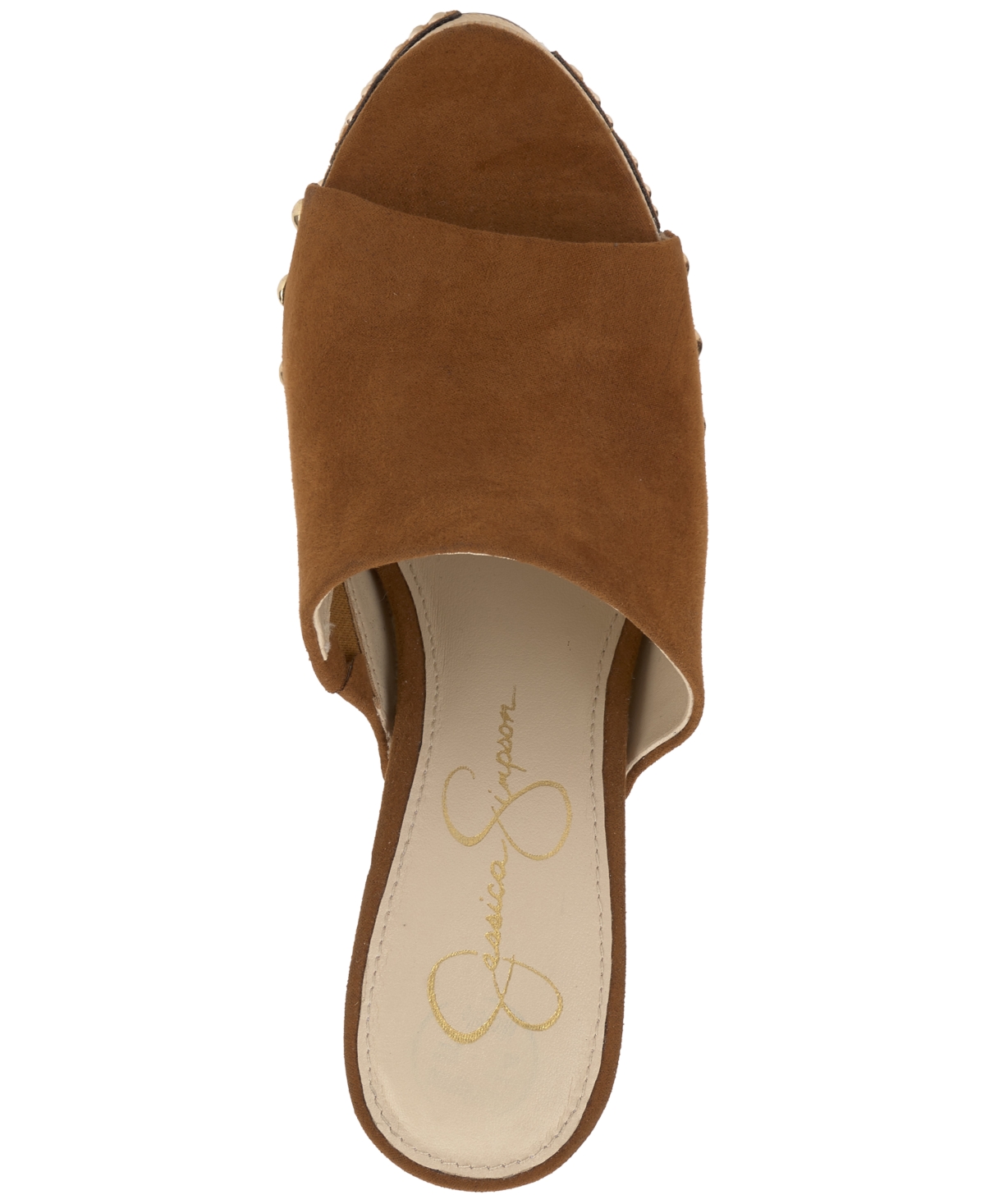 Jessica Simpson Shelbie Tuscan Tan Suede Platform High Heel Slide Sandals In Tuscan Tan Suede