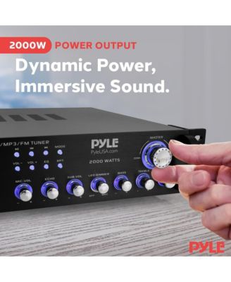 Bluetooth Home Theater Amplifier - Multi-Channel Pro Audio Stereo Pre-Amplifier with USB Charge, MP3/USB/SD Readers, FM Radio, Rack Mount (2000W MAX)