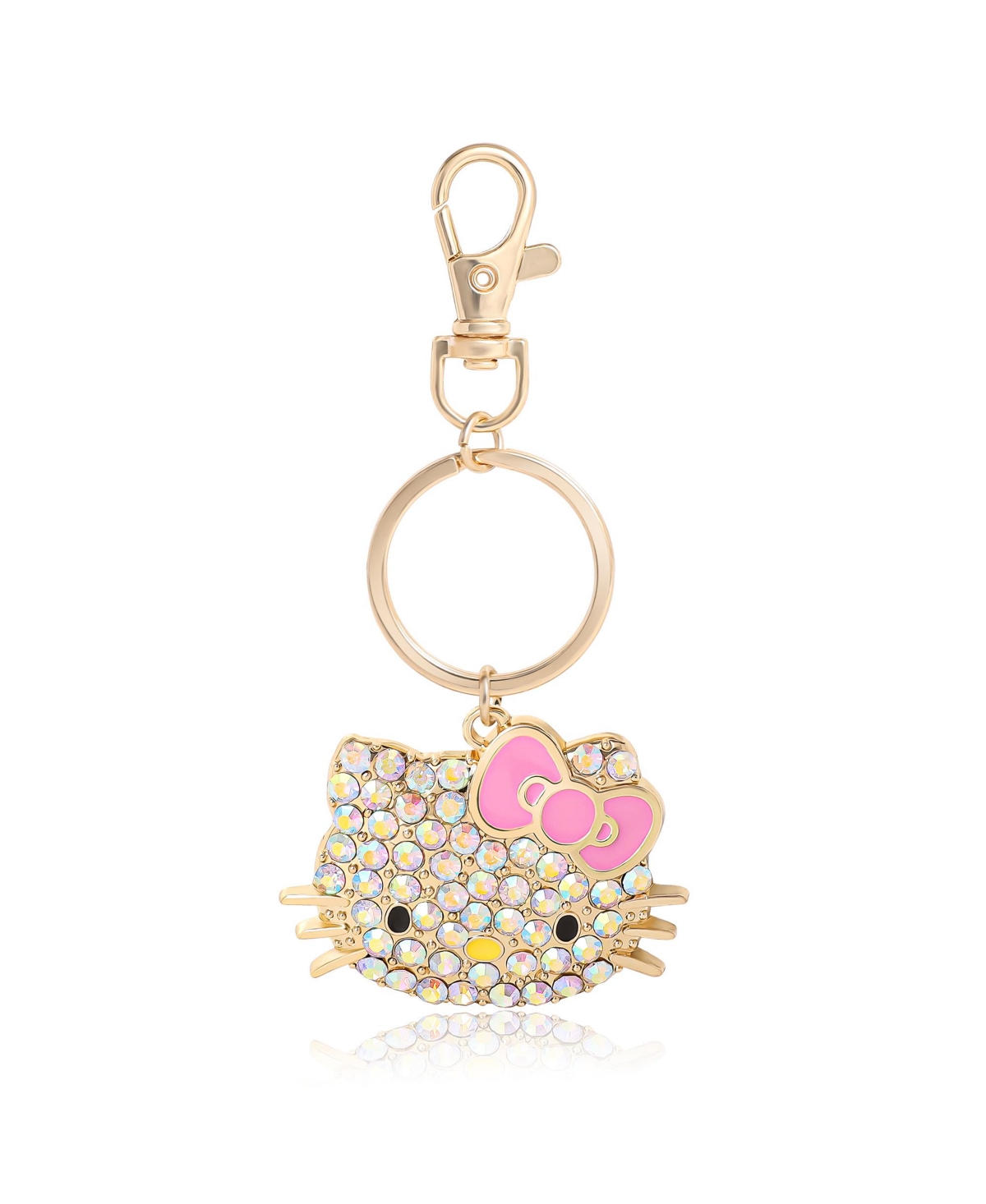 Pave Crystal Bling Embellished Travel Keychain - Silver - clear crystal