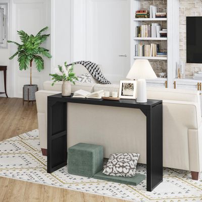 46.22 in. Rectangle Solid Wood Farmhouse Console Table or Living Room, Hallway, Foyer, Entryway