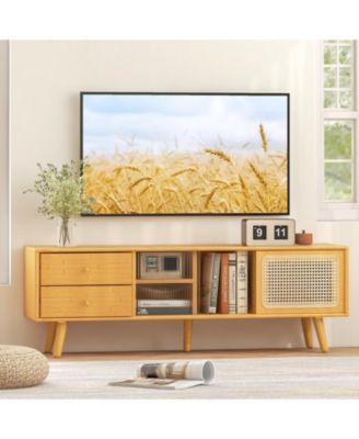 Bamboo TV Stand for TV up to 65 Inch