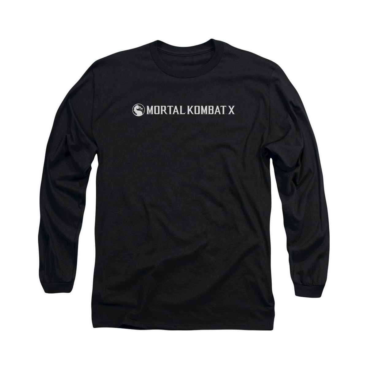 Men's Horizontal Logo Long Sleeve Adult Tee / T-Shirt - Black