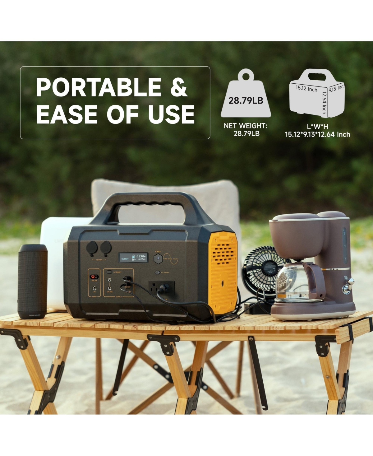 Mondawe Portable Power Station 1000W 1024Wh Outdoor Solar Generator Fast Charging