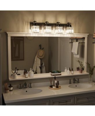 Modern Crystal Bathroom Vanity Lights Black Bathroom Light Fixtures Crystal Vanity Shower Lights Over Mirror, Mirror Glass Crystal Bathroom Vanity Lighting Fixtures