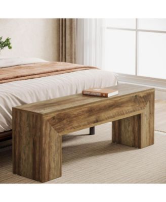 47" Farmhouse Wooden Bench – Perfect for entryway, dining room, hallway, or bedroom. Easy assembly
