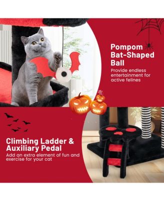 Gothic Cat Tree 52'' Tall Cat Tower w/ Cat Bed Cat Condo Sisal Scratching Post