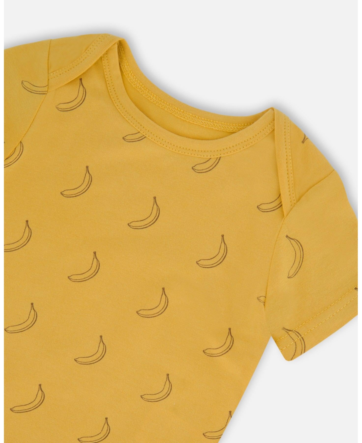 Deux par Baby Boys Cotton Onesie Printed Yellow Bananas