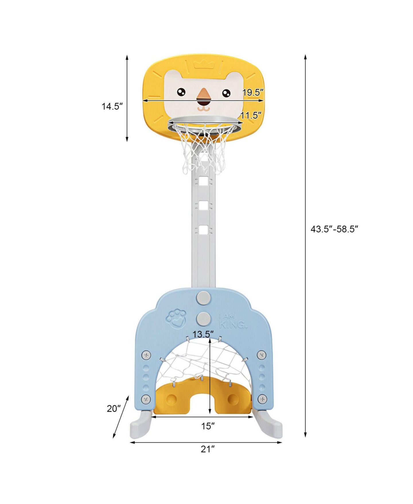 Детские игрушки KUYOTQ 3-in-1 Adjustable Basketball Hoop Sports Set, Ages 2-7 — фото 3