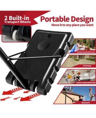 Adjustable Portable Basketball Hoop Stand with Shatterproof Backboard Wheels