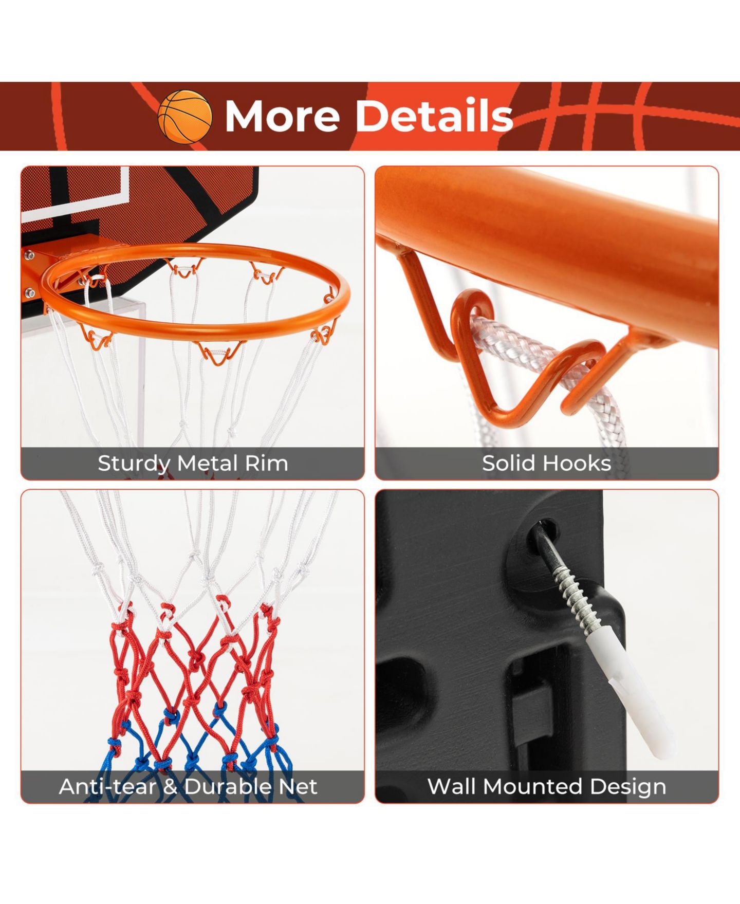 Детские игрушки KUYOTQ Indoor Outdoor Basketball Games with Large Shatter-proof Backboard — фото 4