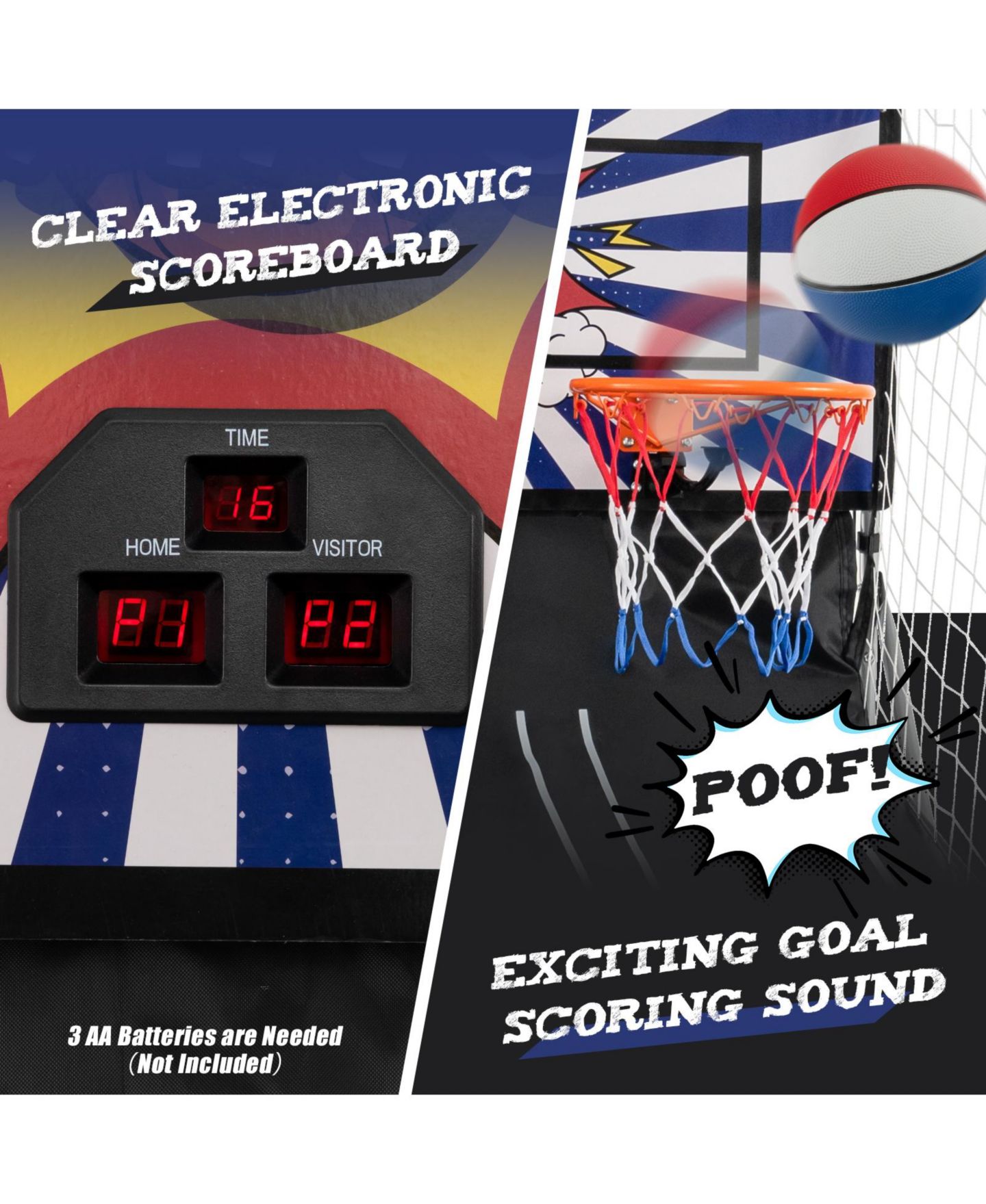 Детская игрушка KUYOTQ Dual Shot Basketball Arcade Game with 8 Game Modes and 4 Balls — фото 8