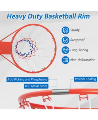 18 Inch Basketball Rim Goal Replacement with All Weather Net and Mounting Hardware