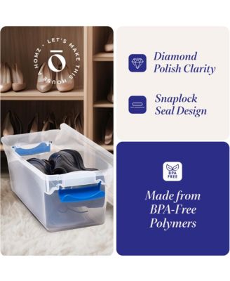 7.5 Quart Secure Latching Clear Plastic Stackable Storage Container,10 Pack