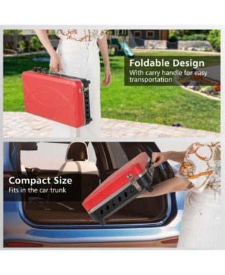 2-in-1 Propane Grill 2 Burner Camping Gas Stove Portable with Removable Leg