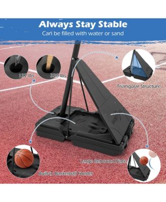 4.9-10 FT Basketball Hoop System with 44 Inch Shatterproof Backboard with Wheels
