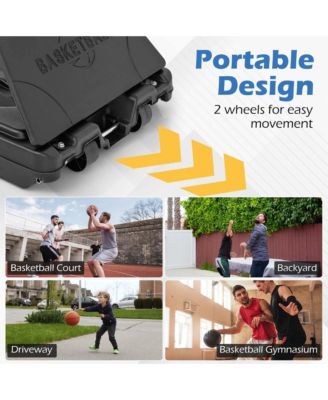 4.9-10 FT Basketball Hoop System with 44 Inch Shatterproof Backboard with Wheels