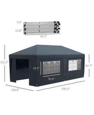 10' x 19.5' Large Party Tent Pop Up Canopy w/ Weight Bags,