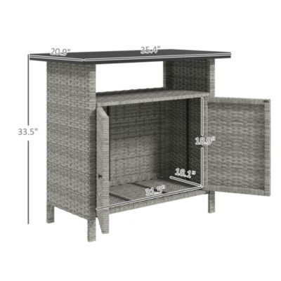 Wicker Storage Cabinet, Outdoor Buffet Cabinet