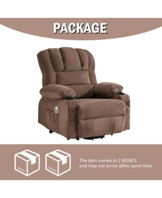 Single piece Woven Fabric Power Recliners for Elderly with Heat ,Lift Recliner Chair and Massage Recliner Chair