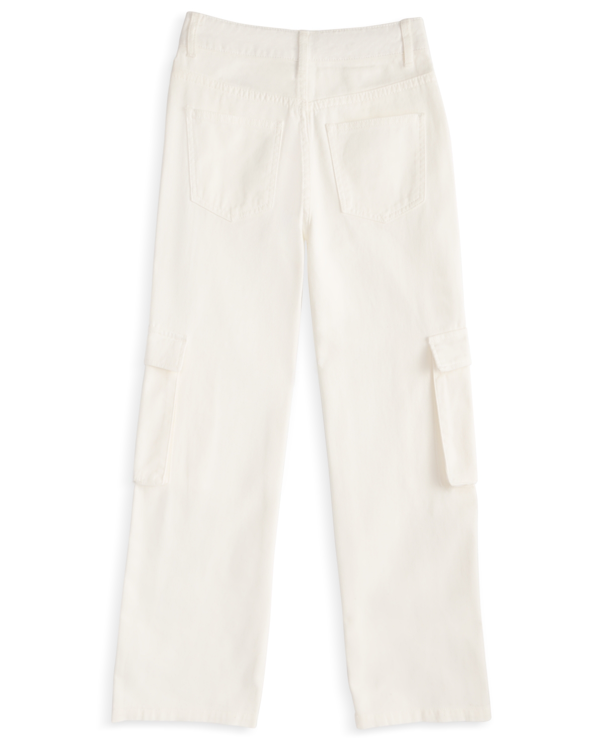 With Jules Big Girls Cotton Wide-leg Cargo Jeans In White