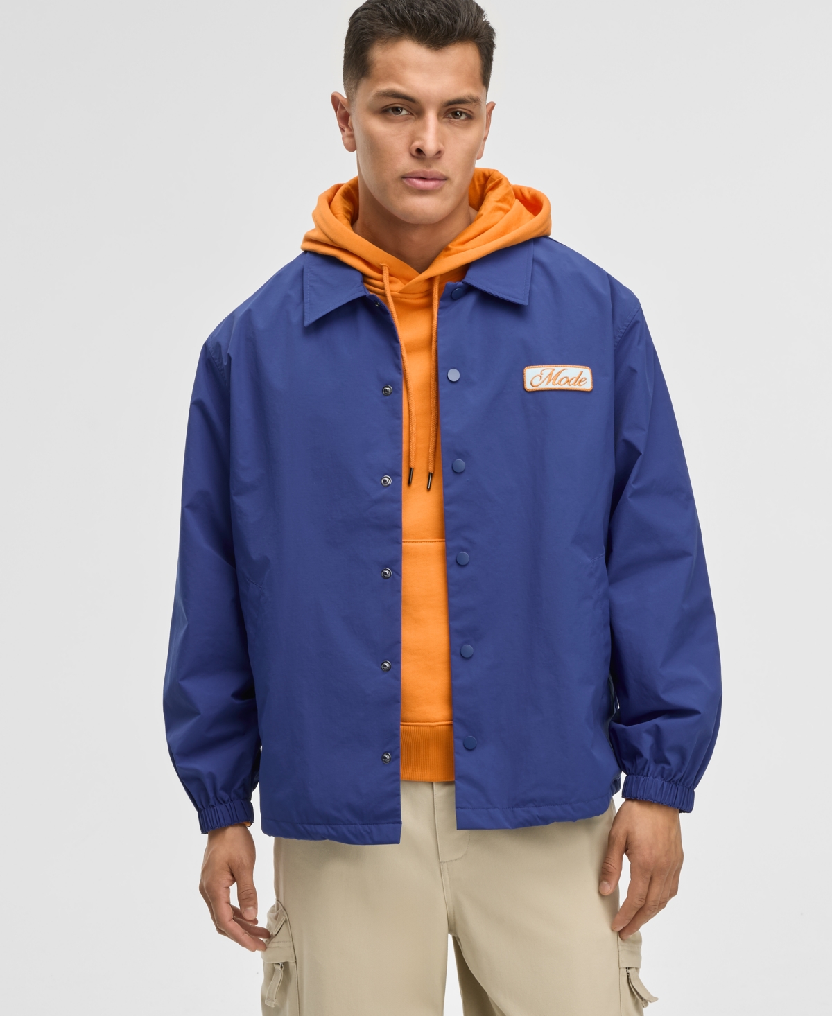 Men's Nylon Ripstop Coaches Jacket, Exclusively at Macy's - Lazulite