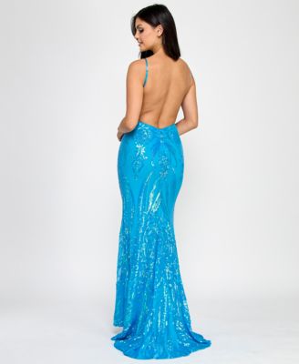 blue dress for baby girl Primavera Couture 14002 Size 24 Royal Blue Long Beaded Sequin Plus Size One Shoulder Prom Dress Formal Gown main image 0