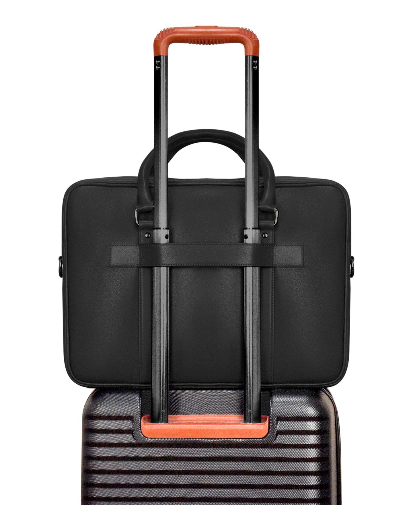 Кожаный тонкий портфель Champs Onyx Collection, цвет: Чёрный — фото 7