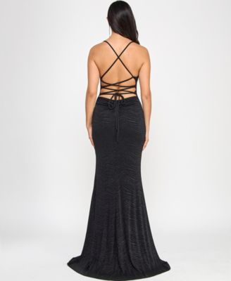 Juniors' Glitter Side-Slit Mermaid Gown, Created for Macy's