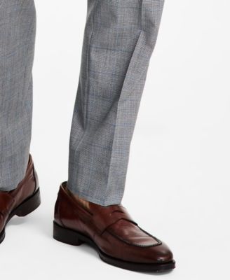 Men's Windowpane Wool-Blend Stretch Classic-Fit Suit Pants