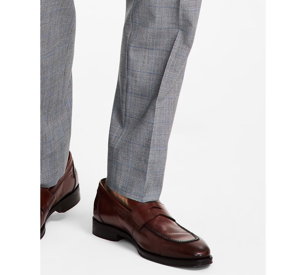 Brooks Brothers B By  Men's Windowpane Wool-blend Stretch Classic-fit Suit Pants In Grey